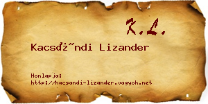 Kacsándi Lizander névjegykártya
