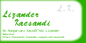 lizander kacsandi business card